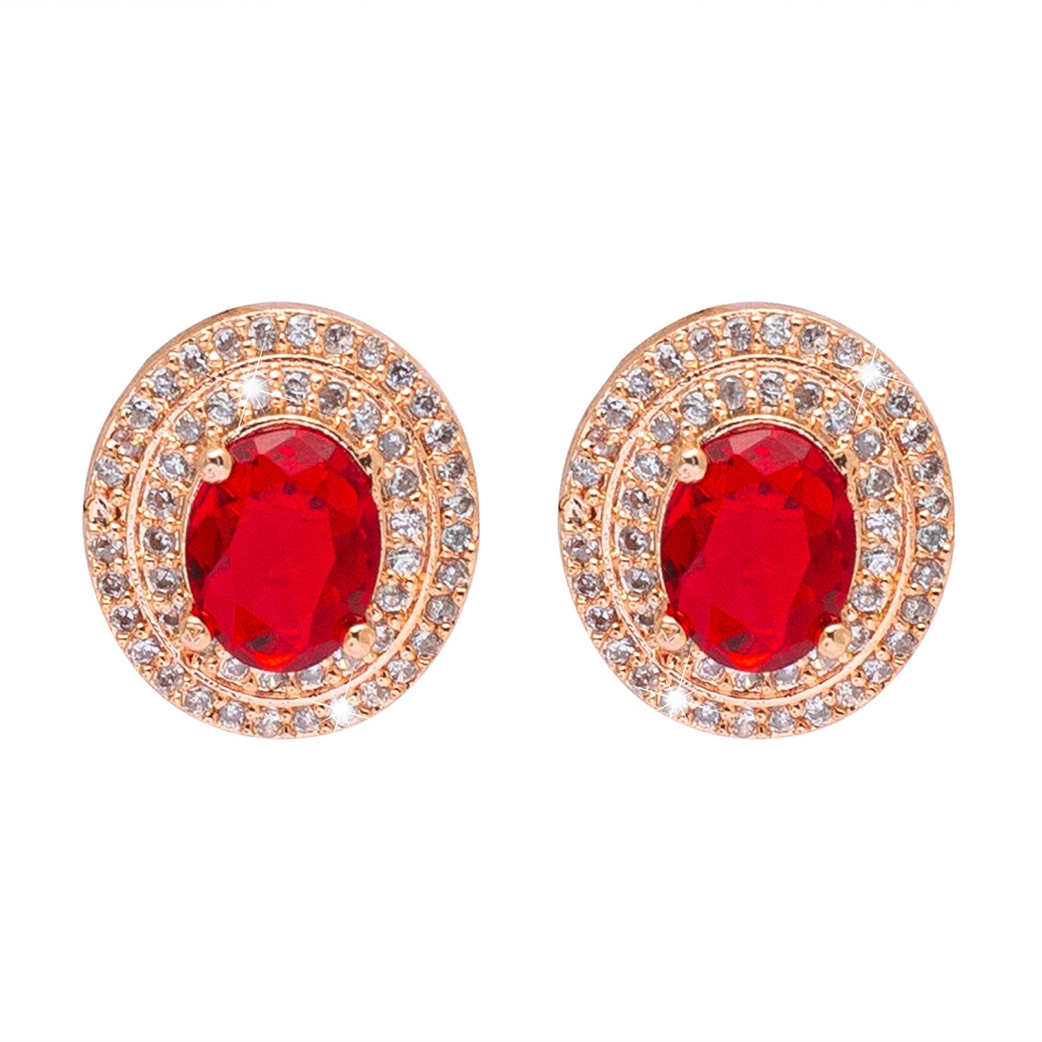 Buy Gold Oxidised Red Stone Earrings Online - fredefy – Fredefy